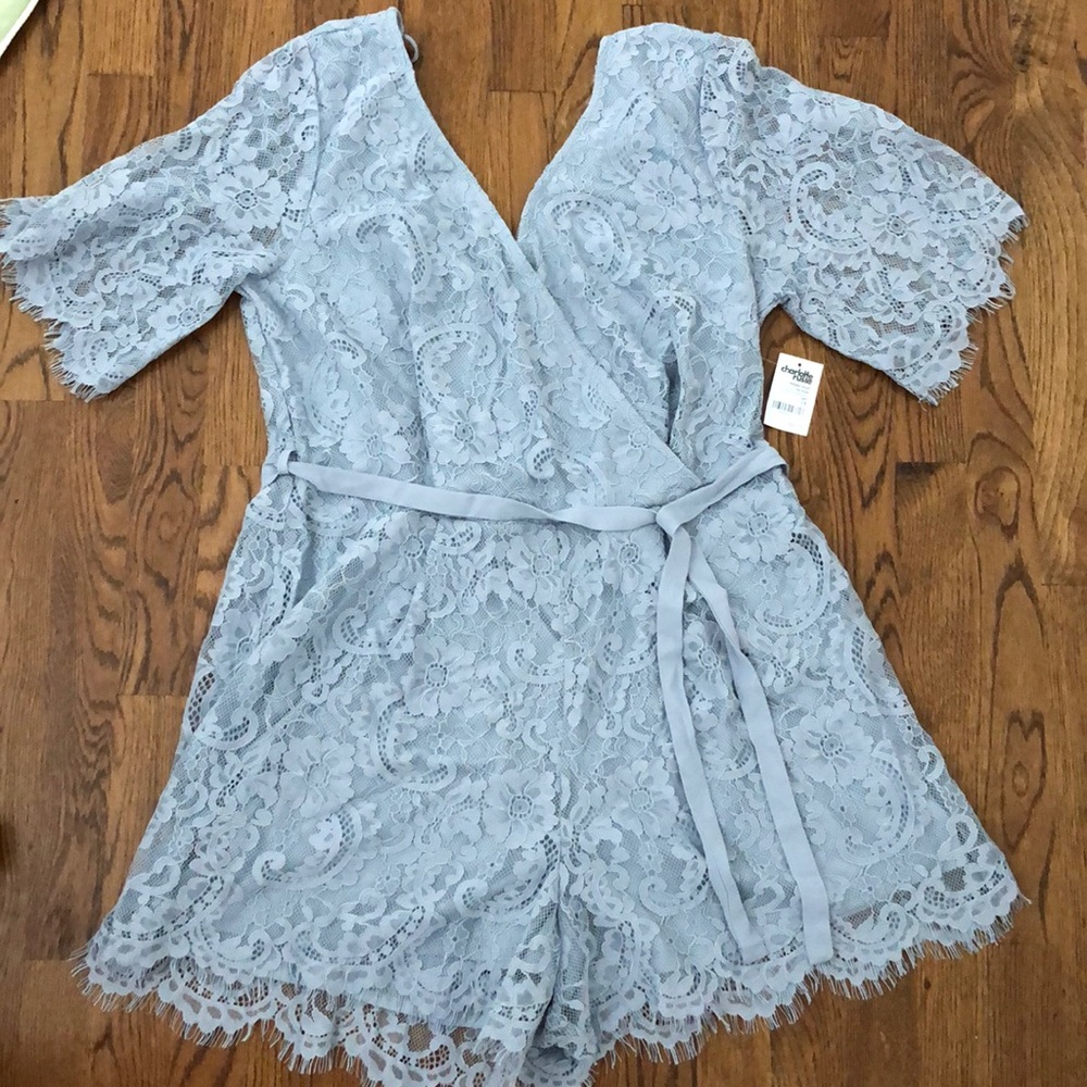 Light Blue Lace Romper NWT Size 1X